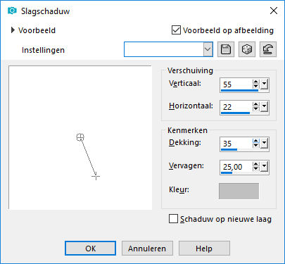 les 16 slagschaduw bruid
