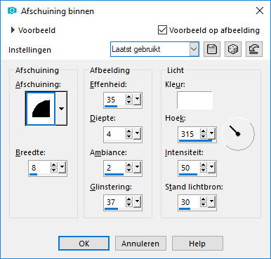 les 42 Afschuining binnen tekst