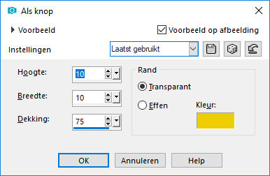 les 53 pnt 26 als knop in de rand