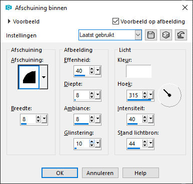 les 65 pnt 42 afschuining binnen rand