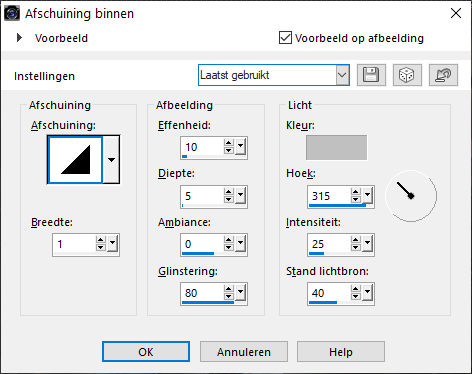 les 67 pnt 41 afschuining binnen kleine randje