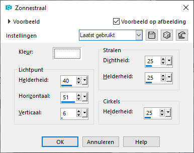 les 70 pnt 4 belichtingseffecten zonnestraal