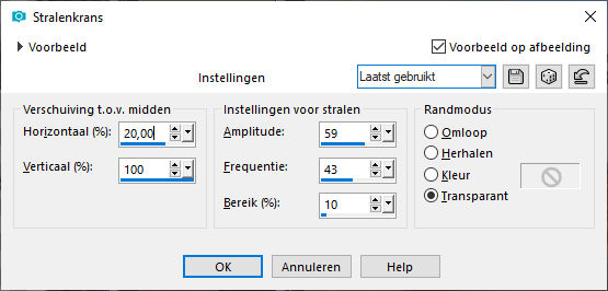 les 89 pnt 40 vervormingseffecten stralenkrans